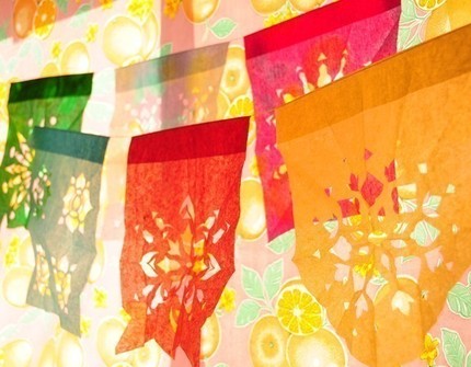 I heart these hand-cut paper flags