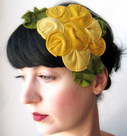 I heart this Canary Rosette Fascinator by Giant Dwarf