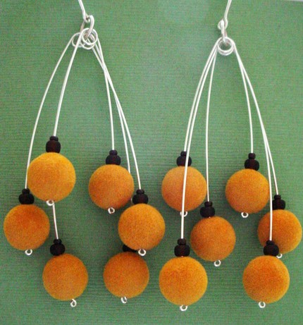 Fuzzy Orange Earrings from Merritt Gade