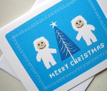 Merry Christmas Yeti holiday card