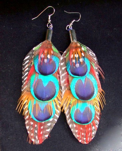 Hypnotic Peacock Feather Earrings by Wild Spirits 