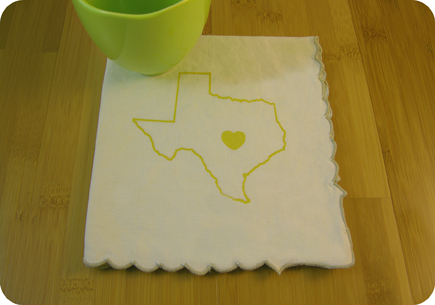 Hand printed napkins from Studio 3