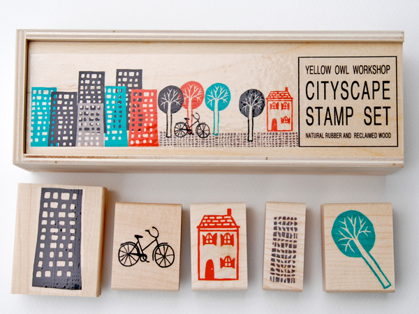 Yellow Owl Workshop Cityscape Stamp Set $30