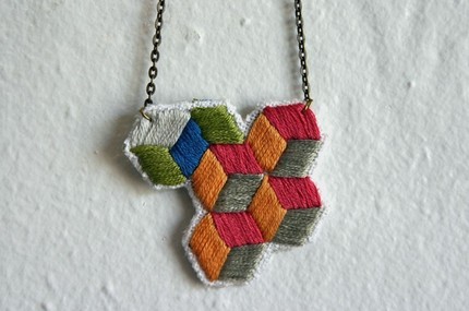 Stack of Cubes Necklace 