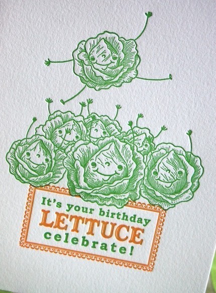 Lettuce Celebrate Letterpress card