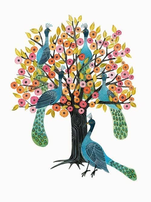Peacock Tree Print