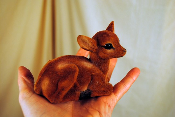 Sweet Fuzzy Deer Figurines