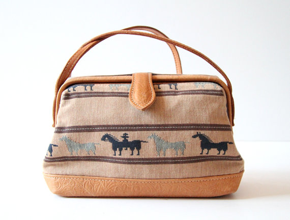 Horses and Leather Purse
