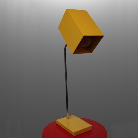 Vintage Yellow Cube Lamp