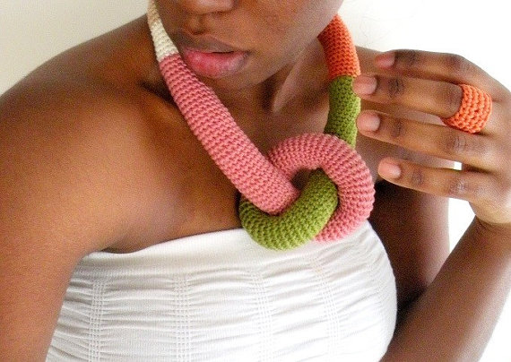Crochet Knot Necklace from Dual Chocolate
