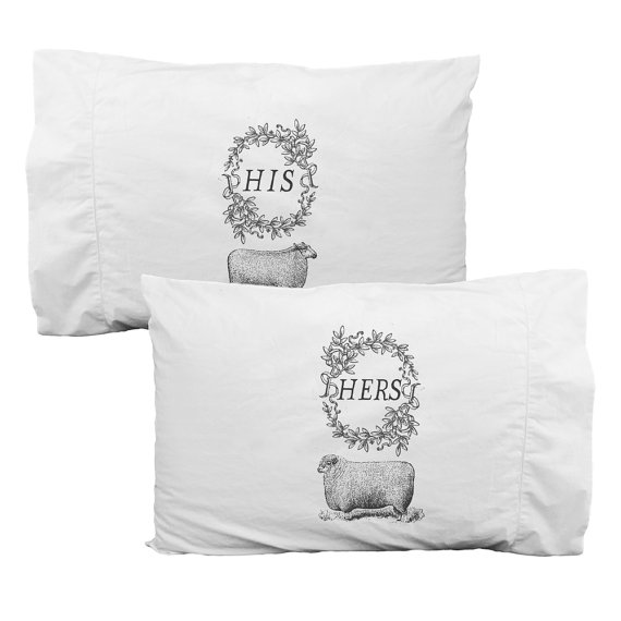 His and Hers pillowcases from kinship press